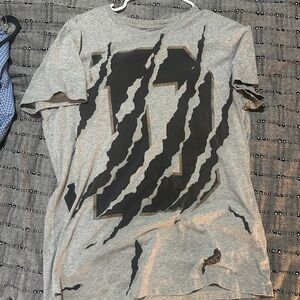 Diesel Gray T-Shirt with Black Graphic Design